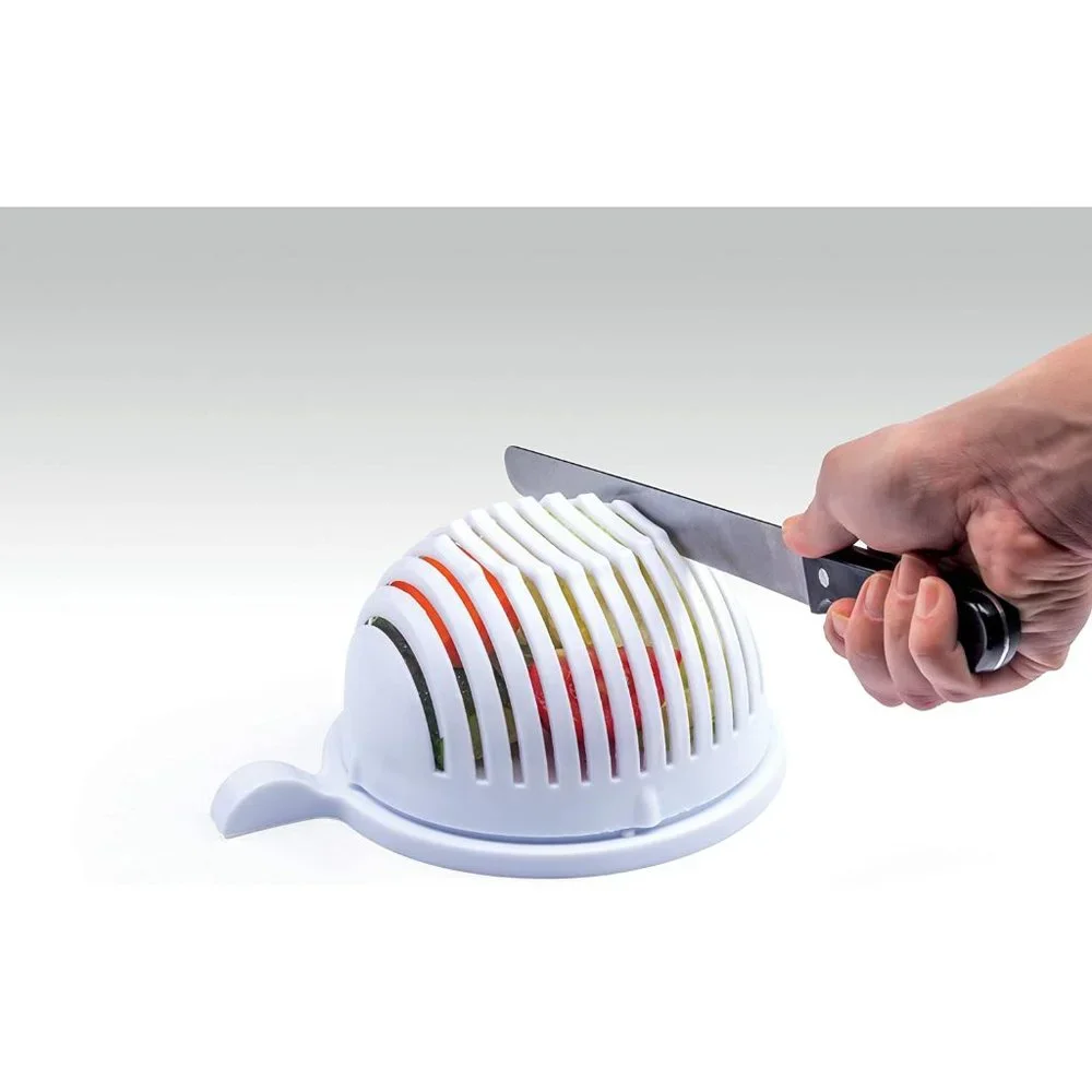 Salad Maker Cutter Chopper Bowl Strainer Cutting Board Easy Fast Fruit Vegetable - Picture 4 of 4